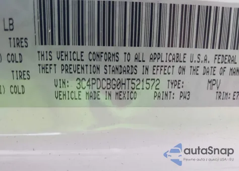 2017 Dodge Journey Sxt из США, поврежденный, VIN 3C4PDCBG0HT521572